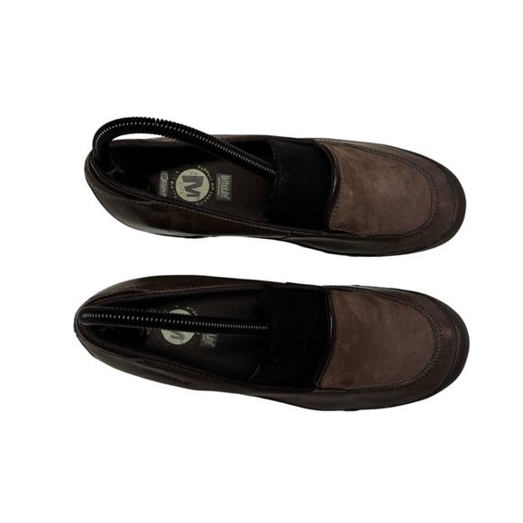 Merrell Ortholite Size 8 Suede And Leather Plaza Spree Chestnut Saddle Slip On - Picture 3 of 8